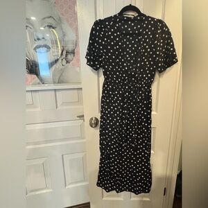Elegant Black Polka Dot Dress